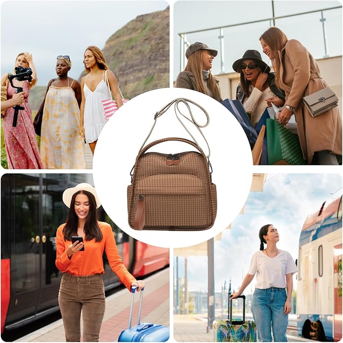 Women's Lightweight Mini Crossbody Bag with Adjustable Wide Strap